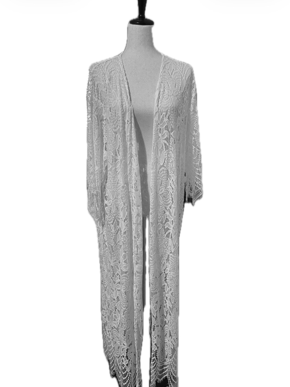 White Lace Long Robe